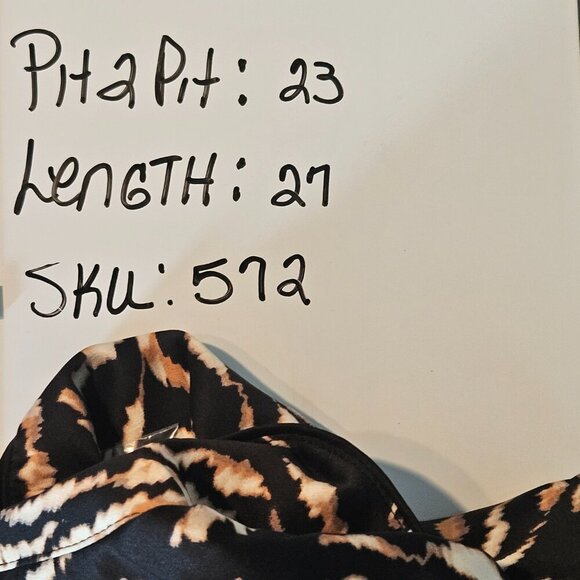 Sofia Jeans by Sofia Vergara Leopard Animal Print Button Front Blouse Size L - Picture 8 of 8